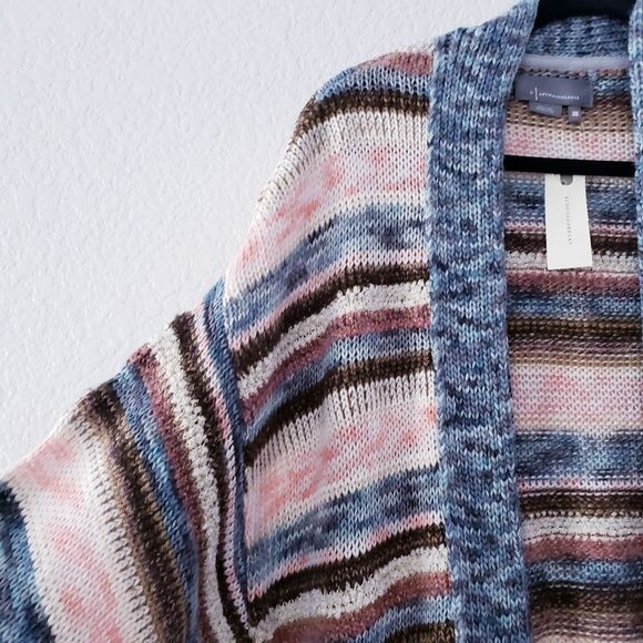 Anthropologie Lizzie Shimmer Knit Longline Cardigan Duster Kimono - Picture 8 of 11